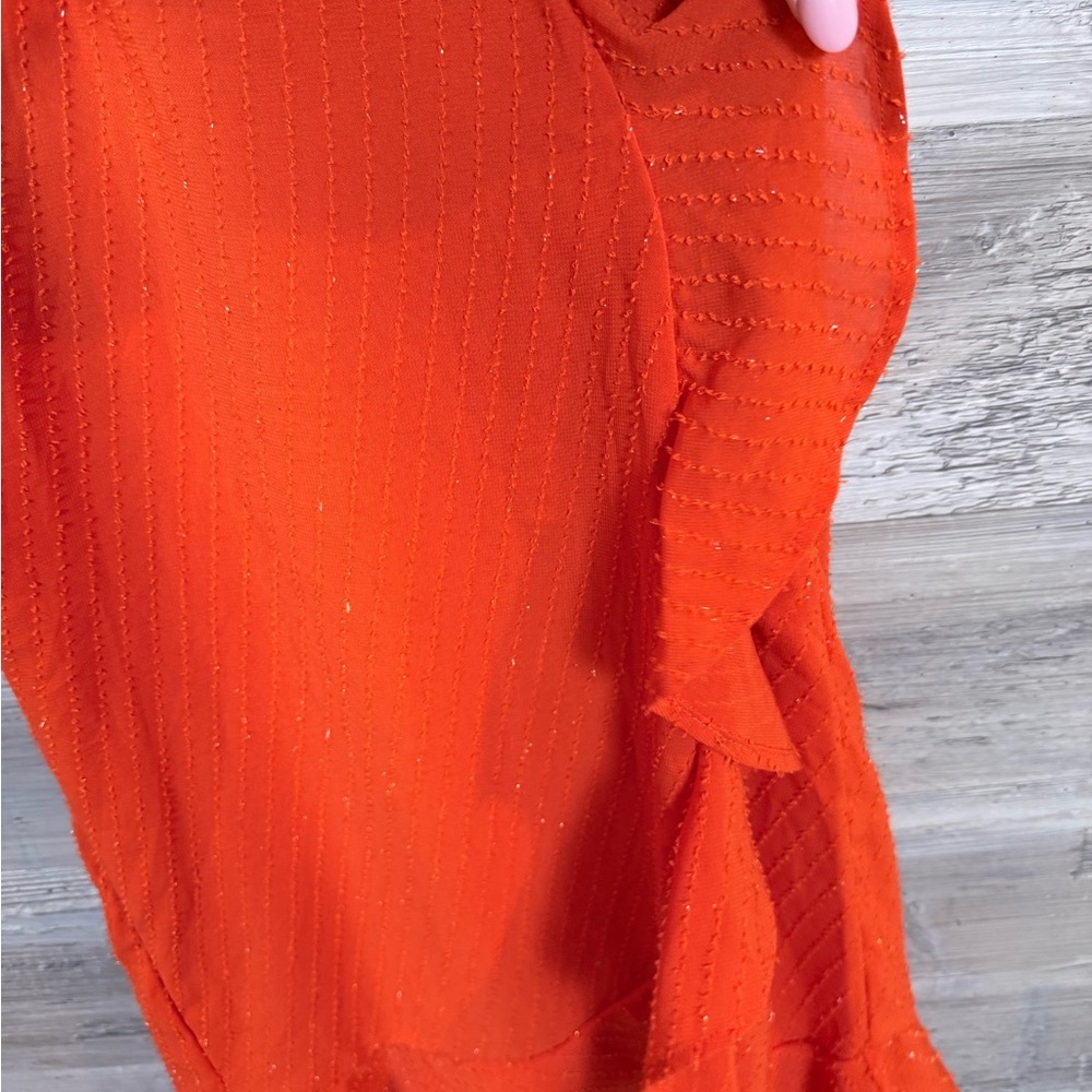 Michael Kors NWT Optic Orange Ruffle Dress Size S - Picture 8 of 14